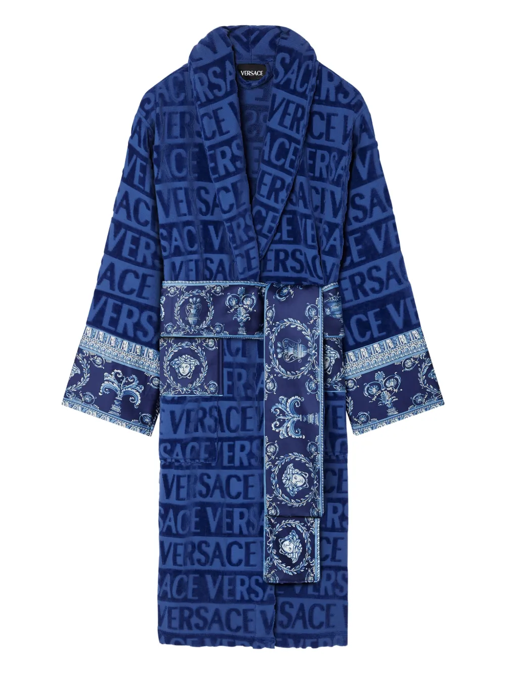 

Халат с принтом Versace, синий