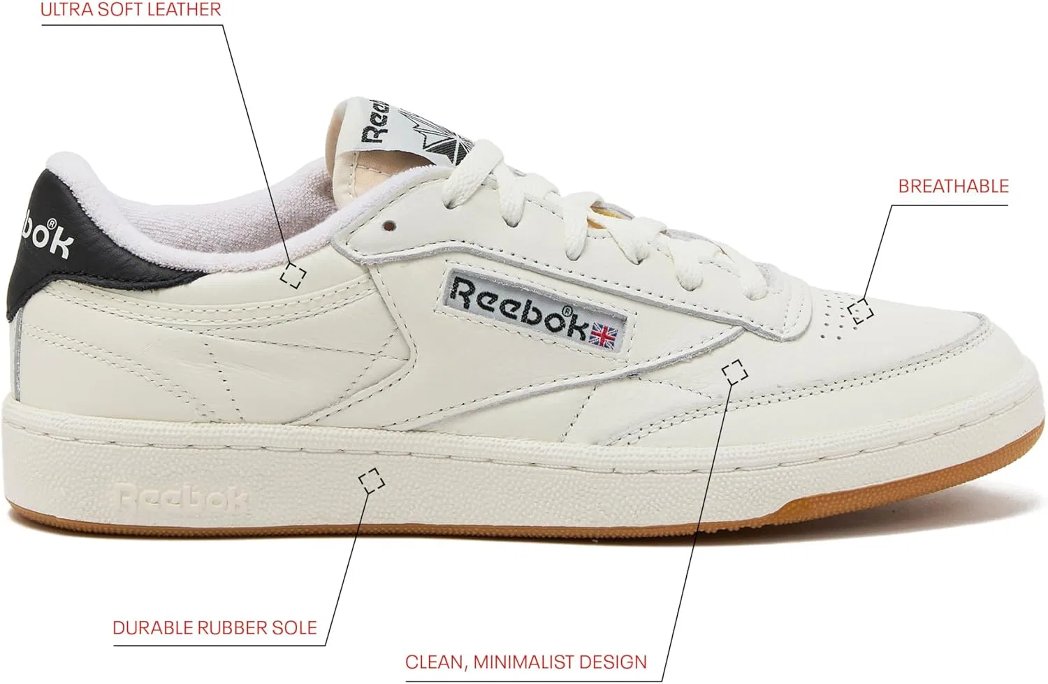 Мужские кроссовки Reebok EHC69, Chalk Black Rubber — фото 2