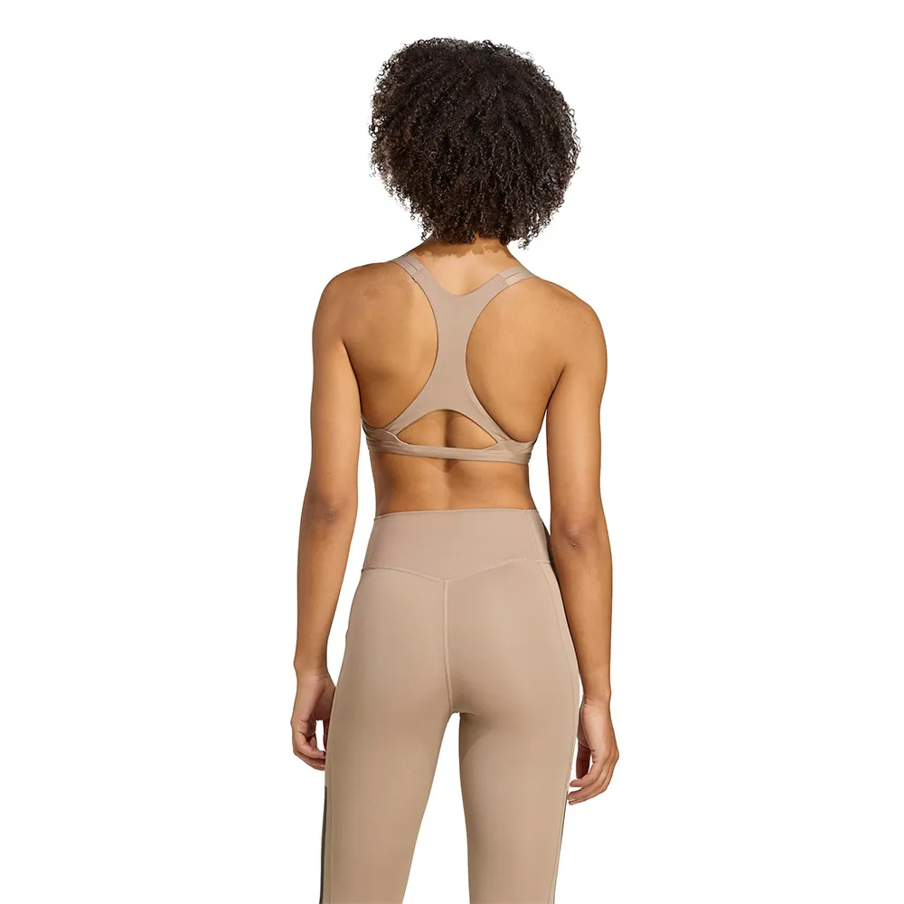 Спортивный бюстгальтер adidas Aeroimpact Luxe Training Low Impact Sports Bra, бежевый — фото 2