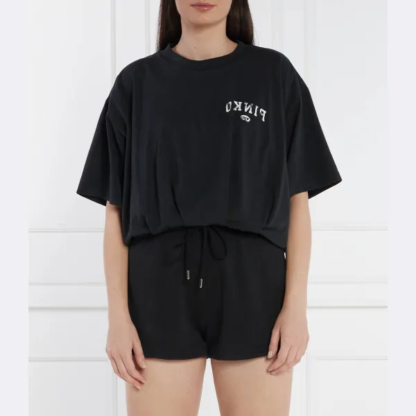 

Футболка оверсайз цвета нуги Pinko, черный