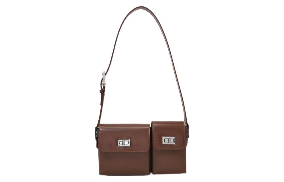 

By Far Кожаная портативная сумка через плечо женская коричневая