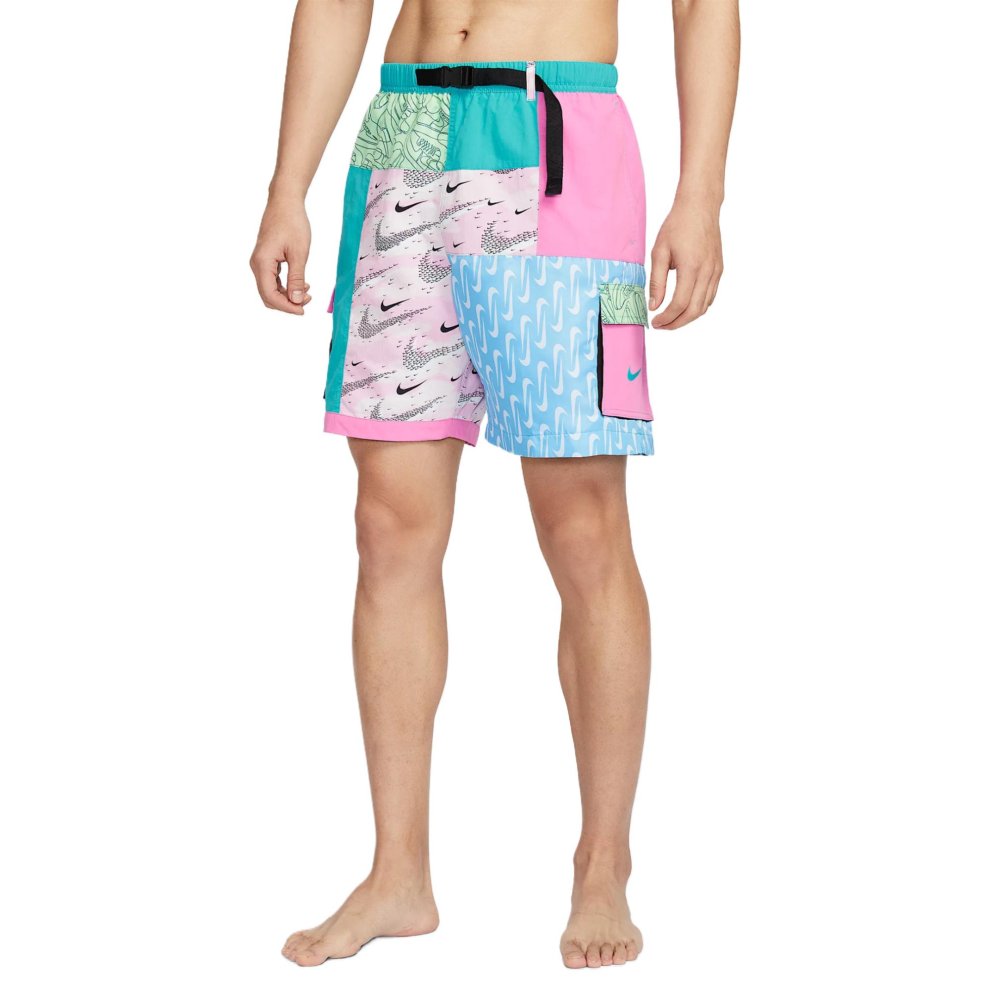 Nike Повседневные шорты мужские Cactus Green/Playful Pink/Aqua Blue — фото 3