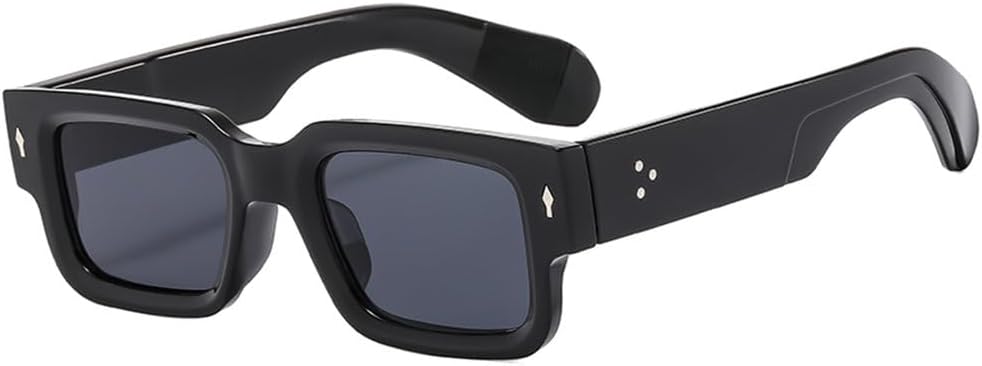 

Солнцезащитные очки прямоугольной формы с плоским верхом для женщин, серые, с прозрачной оправой и заклепками, мужские солнцезащитные очки с защитой от УФ-излучения UV400 для женщин TYUVIVO, C1