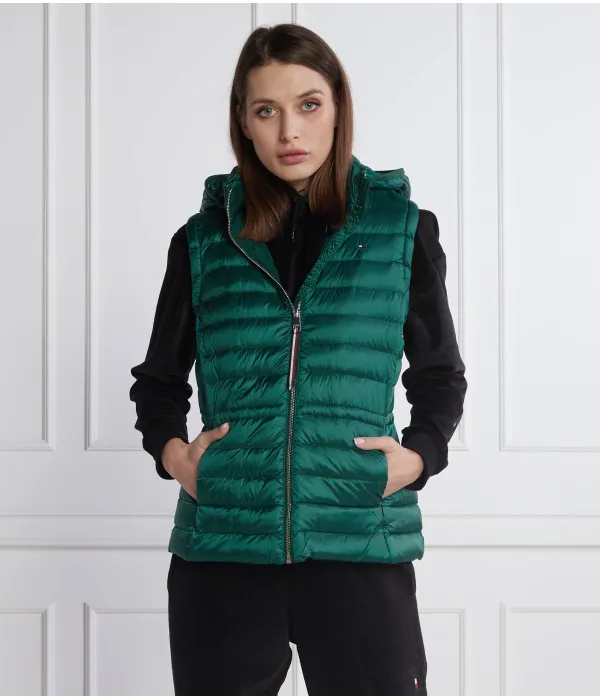 Женская безрукавка-пуховик Regular fit Tommy Hilfiger, зеленый — фото 3