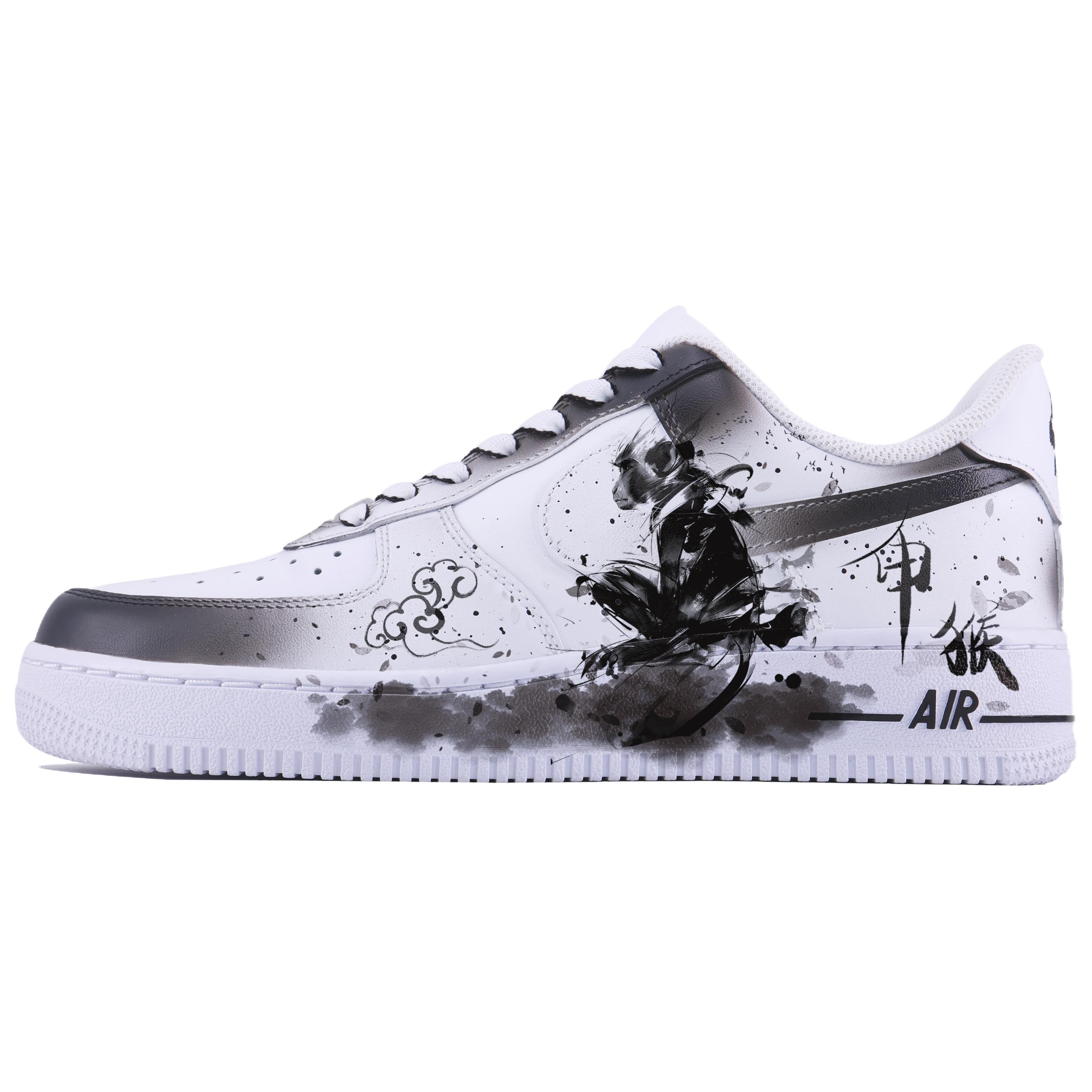 

Nike Кроссовки для скейтборда Air Force 1 Auspicious Monkey SDS, износостойкие, низкие, мужские, белые, черные