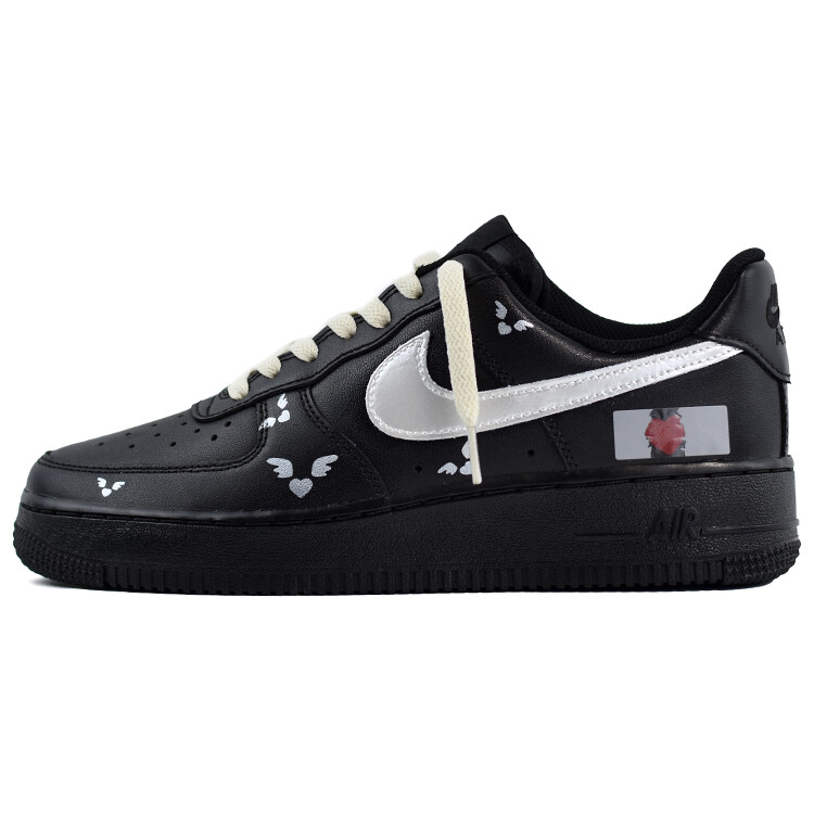 Кроссовки Nike Air Force 1 Skateboarding Shoes Women's Low-top Black/silver, черный