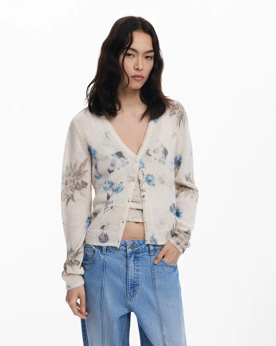 

Женский комплект из топа и кардигана с принтом Desigual, белый