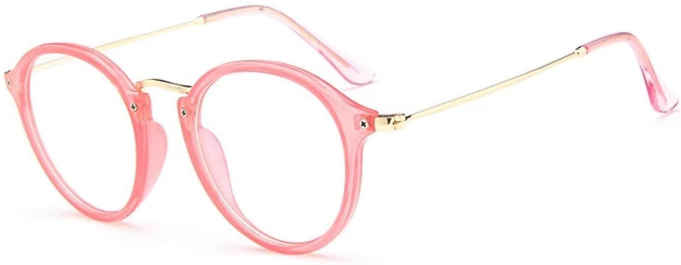 

Солнцезащитные очки с защитой UV400 | Круглая металлическая оправа, прозрачные линзы | Для женщин и мужчин, для занятий спортом на открытом воздухе и вождения DSVIGF, Transpink Gold Clear