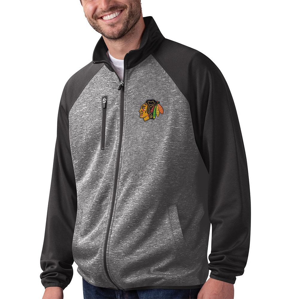 

Мужская черная спортивная куртка G-III Sports by Carl Banks Chicago Blackhawks Runners с молнией во всю длину реглан, цвет Hwk Black