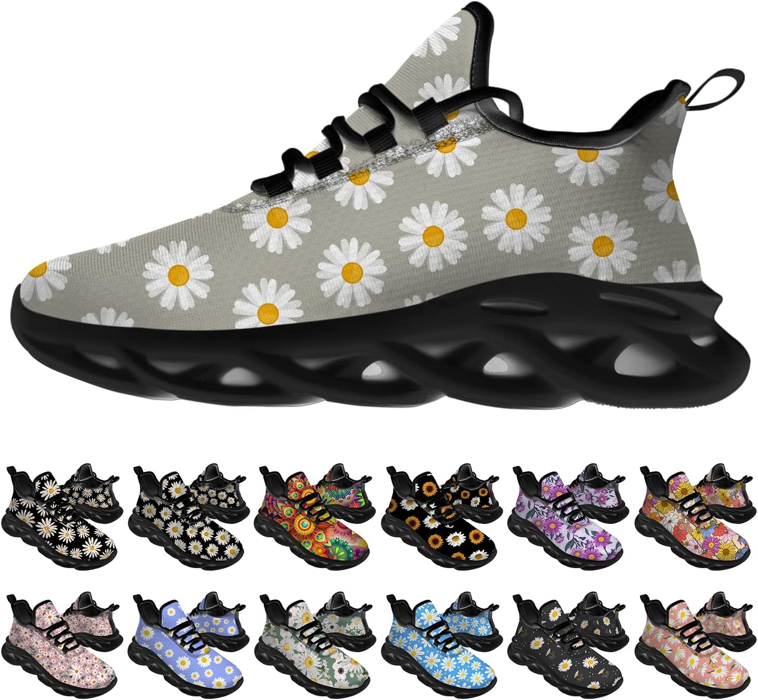

Кроссовки Ciadoon Daisy для женщин и мужчин, беговые кроссовки для дороги, удобная спортивная и ходовая обувь, теннисные кроссовки с цветочным принтом, подарки для мальчиков и девочек, 9320multicolor