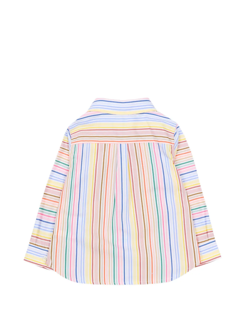 Полосатая вышитая рубашка с длинными рукавами Etro Kids, белый — фото 2