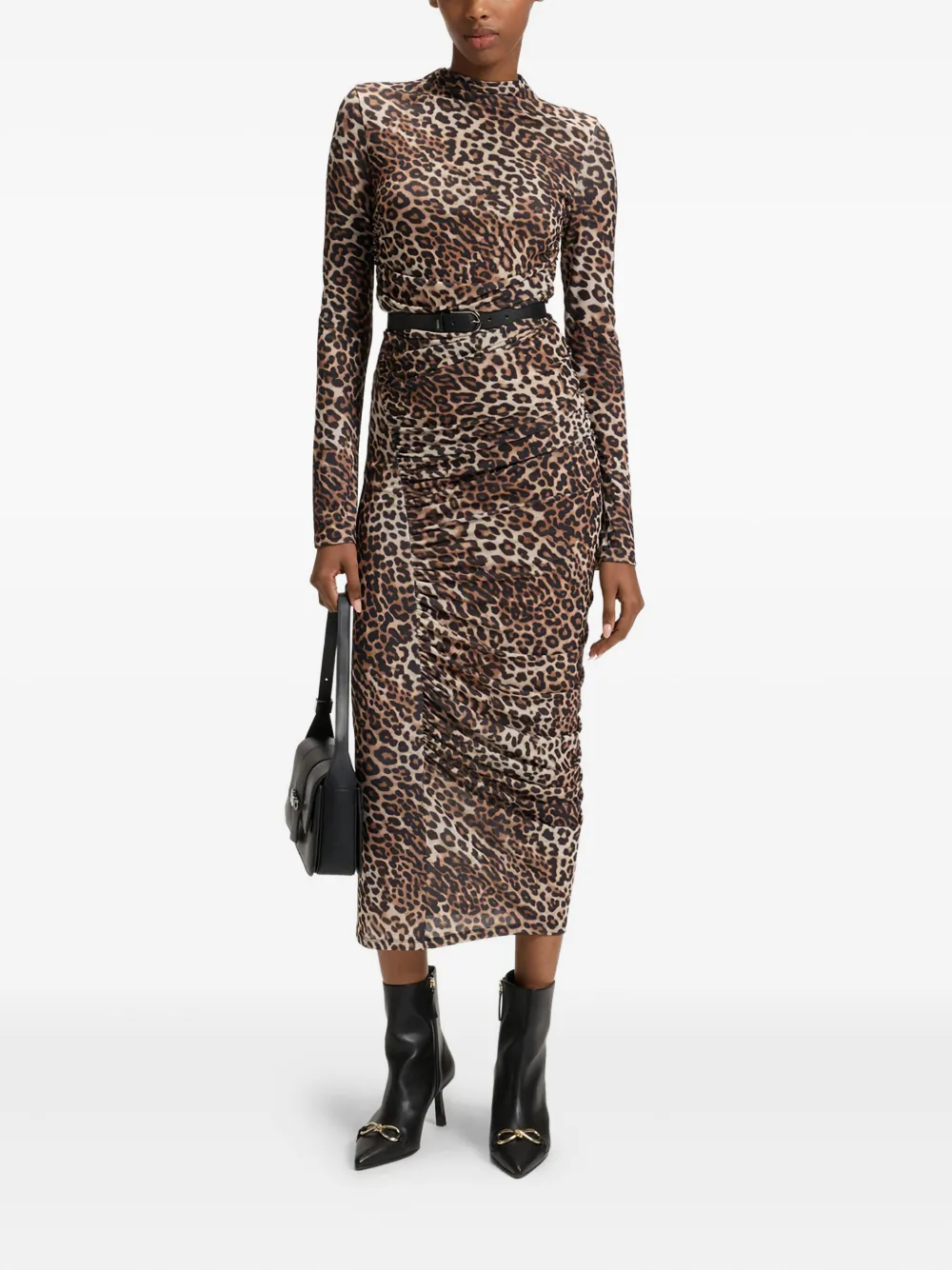 

Платье миди с леопардовым принтом Hugo, коричневый