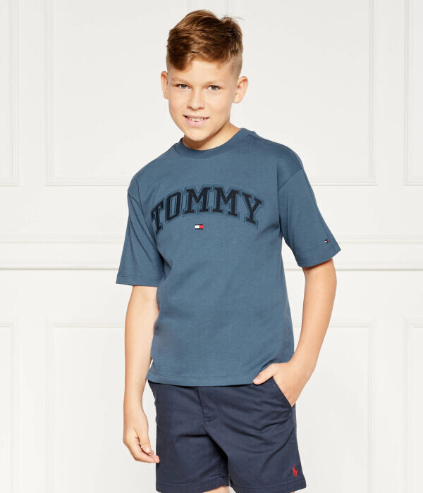 Футболка детская Tommy Hilfiger с логотипом, синий — фото 3