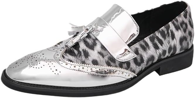 

Мужские повседневные кожаные туфли, деловые кожаные оксфорды-лоферы, с проскальзанием, с остроконечным носком, дышащие, для вождения, комфортные, для вечеринок и свадеб Zestrelax, серебро