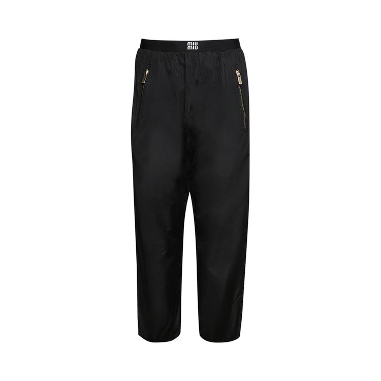 

Джоггеры Miu Miu Technical Silk Joggers Black, черный