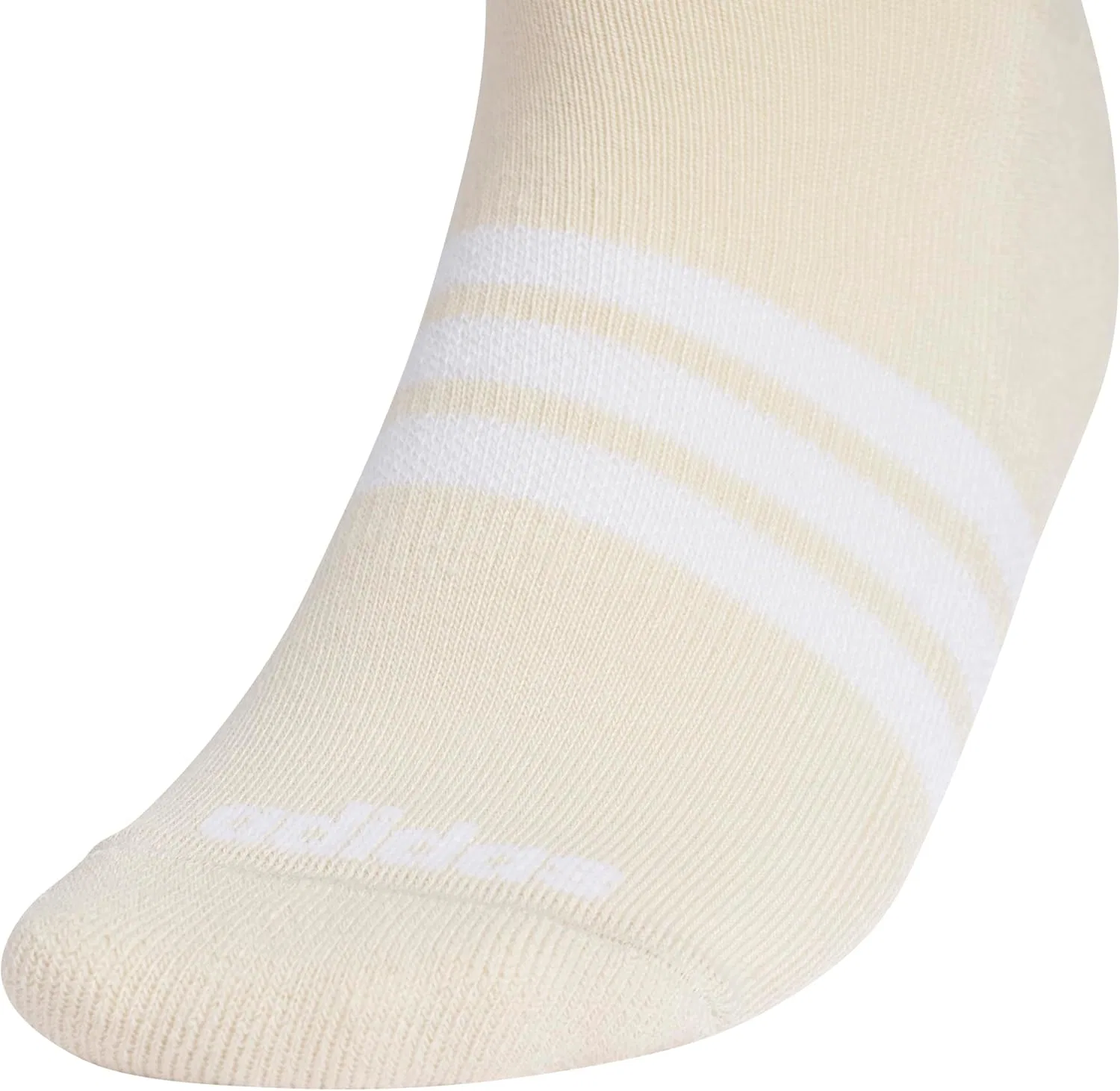 Женские амортизирующие носки Adidas, невидимки (3 пары). Прочные и удобные, Crystal Linen Beige/White/Chalky Brown/Striped — фото 2