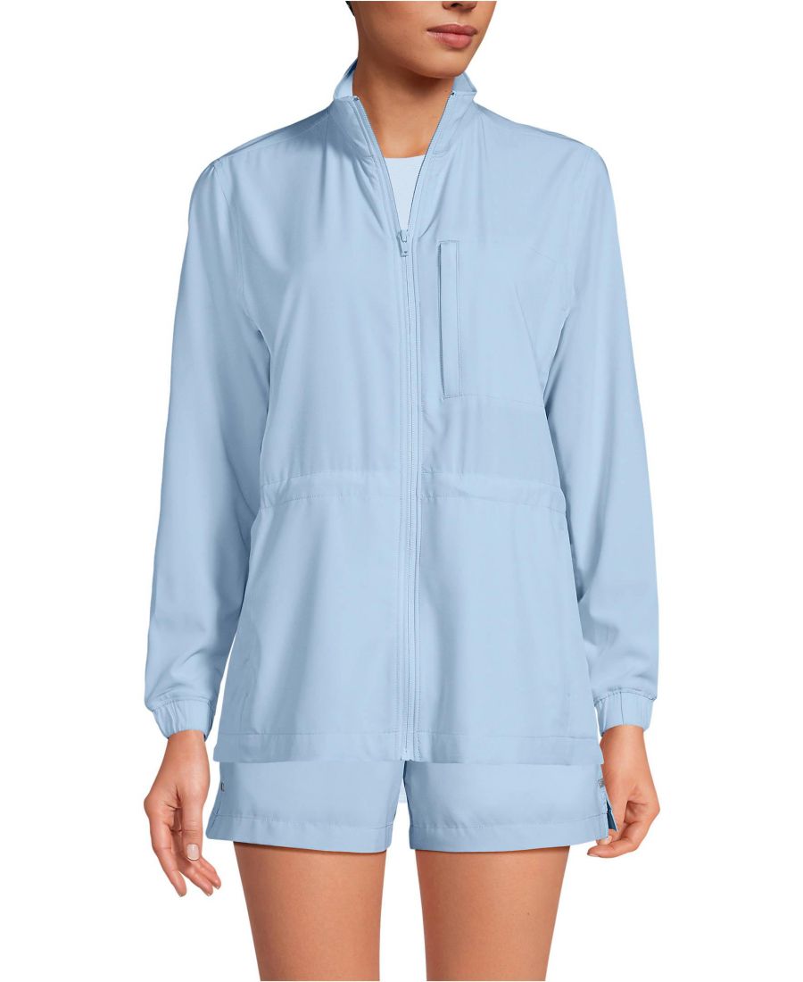 

Женская спортивная рубашка на молнии, которую можно сложить и упаковать Lands' End, Soft blue haze