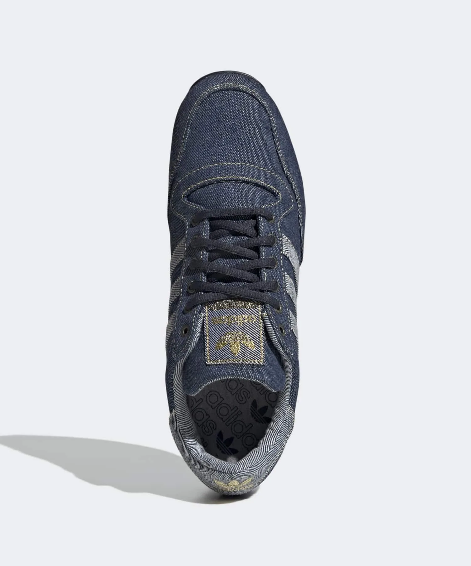 Унисекс кроссовки adidas Galaxy OG из денима с тремя полосками тёмно-синие — фото 2