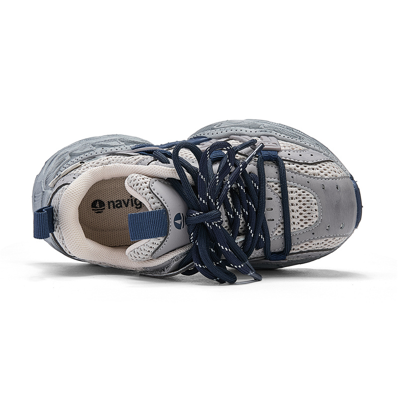 Низкие кроссовки Anti Kick Cushioning для детей NAVIGARE, бежевый/синий — фото 3