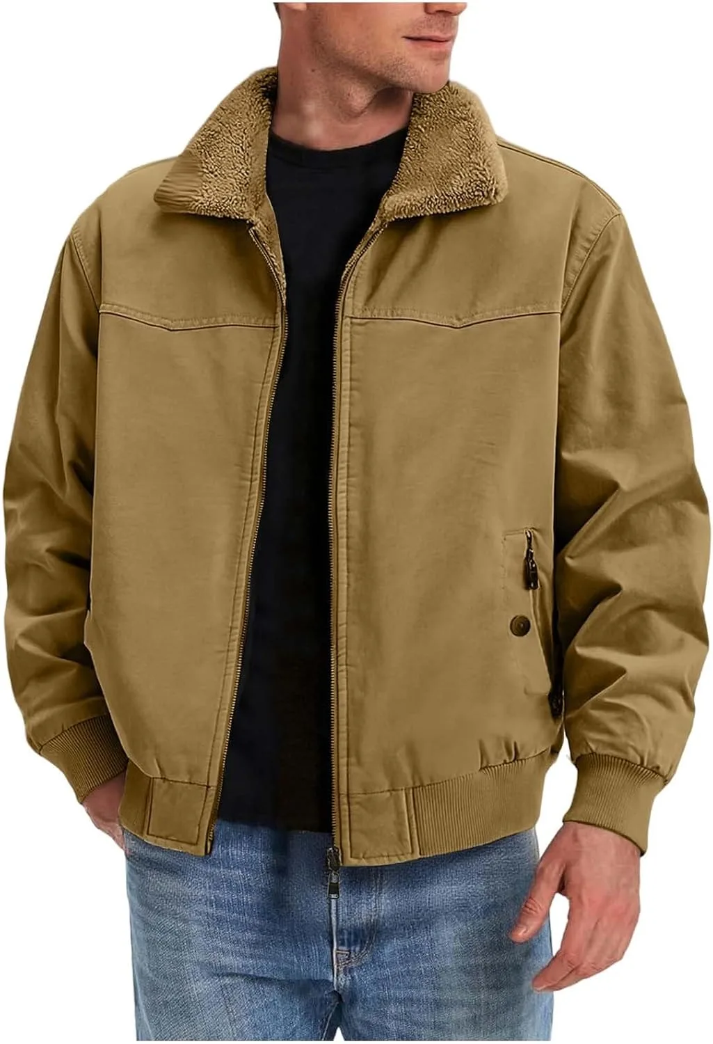 

Мужская толстовка Plus Size Full-Zip Y2k с карманом Cheyubny