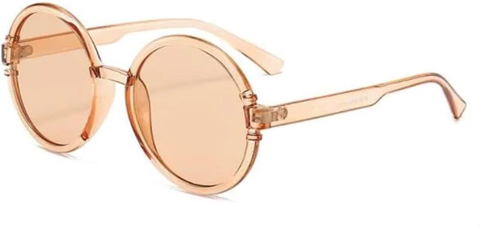 

Круглые солнцезащитные очки в крупной оправе в стиле ретро с защитой от УФ-излучения UV400 для женщин и мужчин LXLHWN, Transparent Tea Frame Transparent Tea Flakes