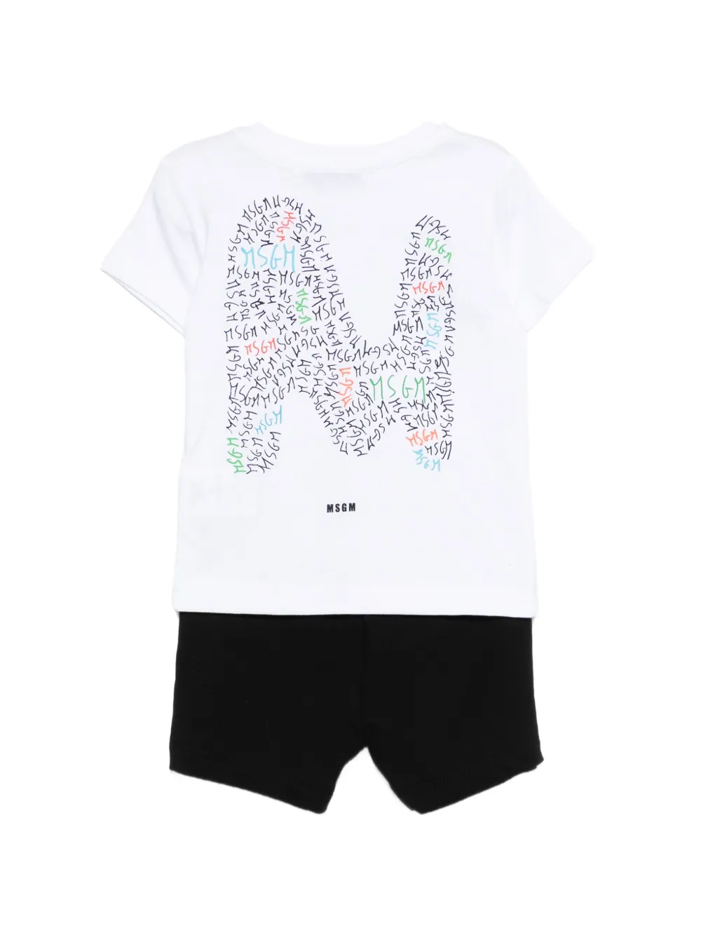 Комплект из топа и шортов с логотипом Msgm Kids, белый — фото 2
