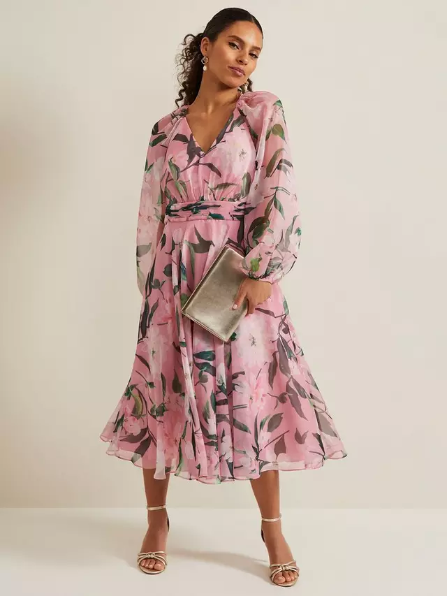 

Платье Phase Eight Petite Lina Floral Midi, цвет pink/multi