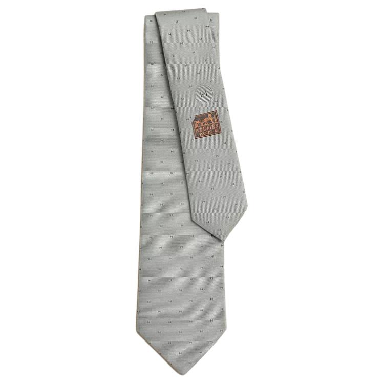 

HERMES Шелк, мужские галстуки Mulberry Silk серый