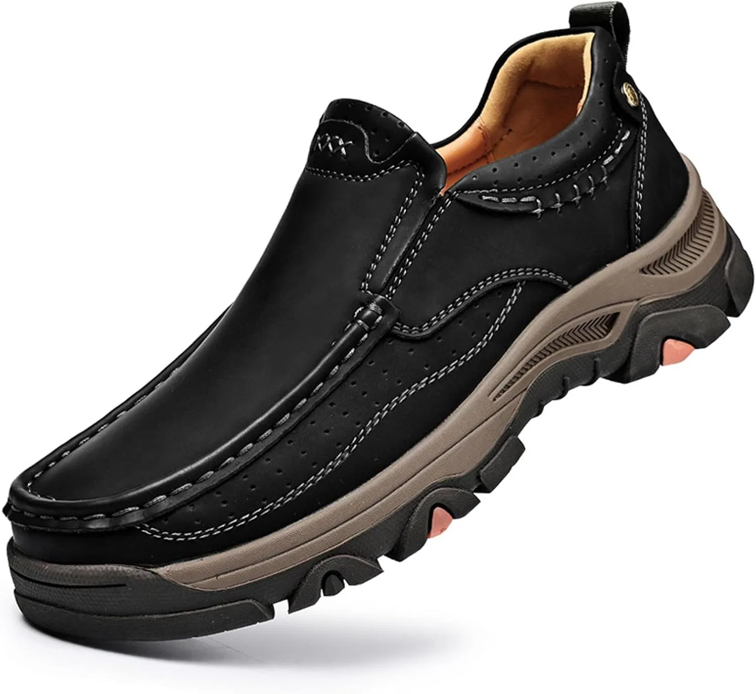 Лоферы мужские, кожаные, Slip on, Black NATLEAD