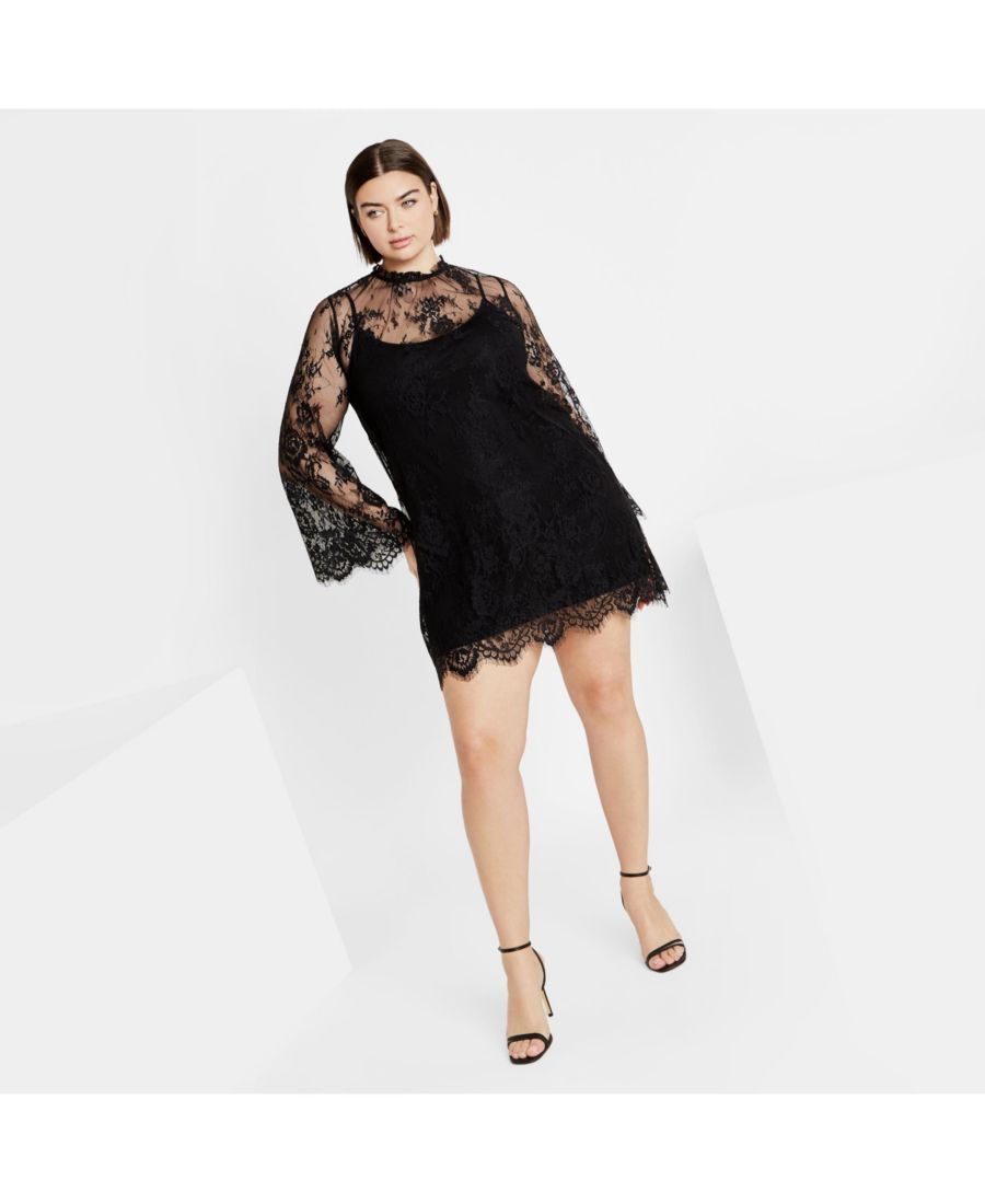 

Женское платье Микаэла больших размеров CITY CHIC, Black