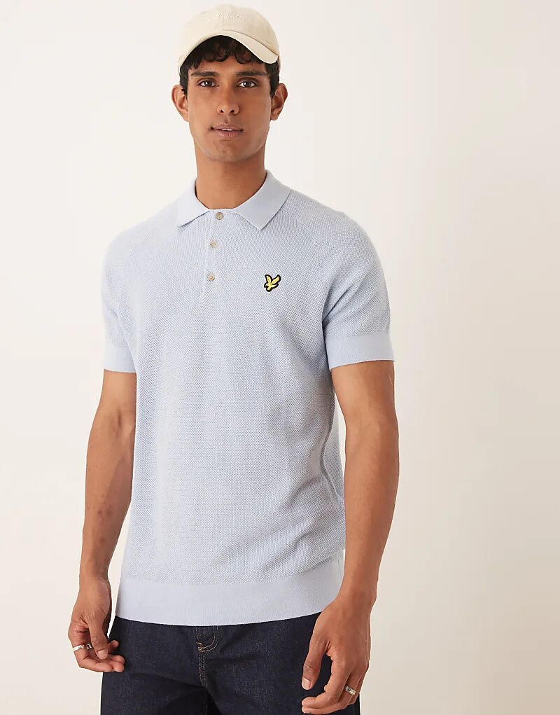 

Рубашка-поло Lyle & Scott из льняной смеси светло-голубого цвета