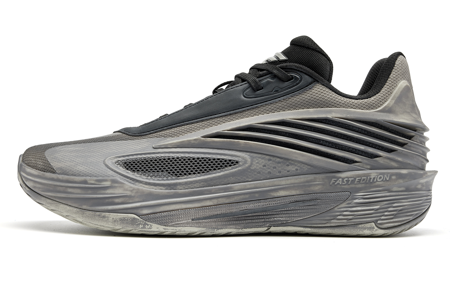 

QIAODAN Баскетбольные кроссовки Mystic Cushioning Grip Anti Twist с дышащими противоскользящими свойствами, низкие, мужские, серо-черные