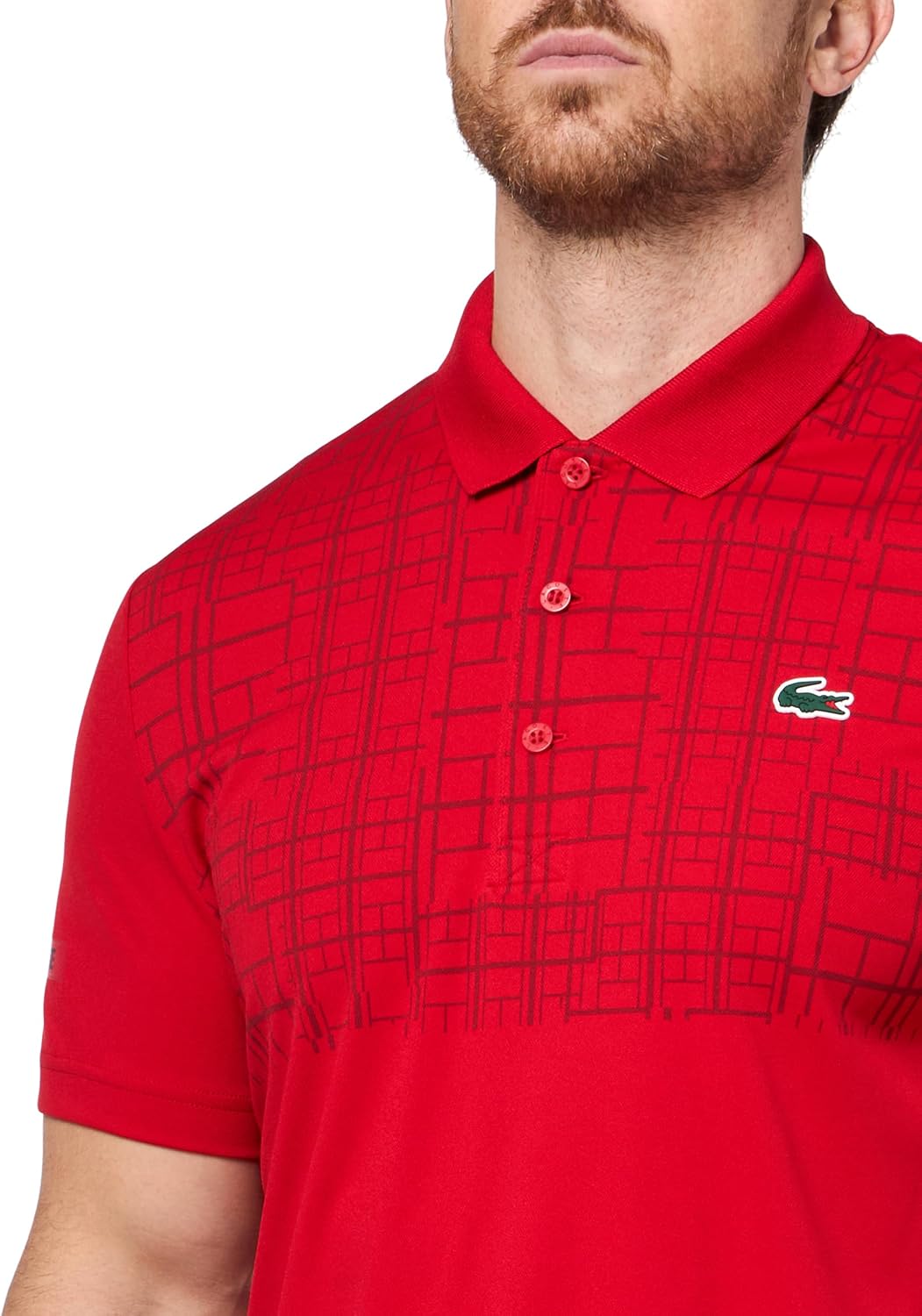 Lacoste мужская спортивная теннисная футболка Novak Djokovic Polo, Red — фото 3