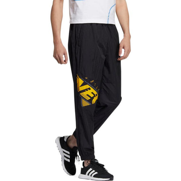Спортивные штаны Men's adidas neo Basketball Series Alphabet Printing Lacing Bundle Feet Sports Pants/Trousers/Joggers Black, черный — фото 4