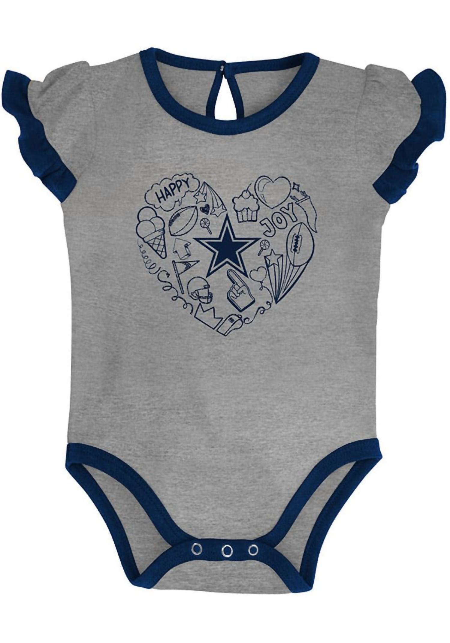 Комплект для девочки Dallas Cowboys "Слишком много любви" в темно-синем цвете Dallas Cowboys Merchandising — фото 3