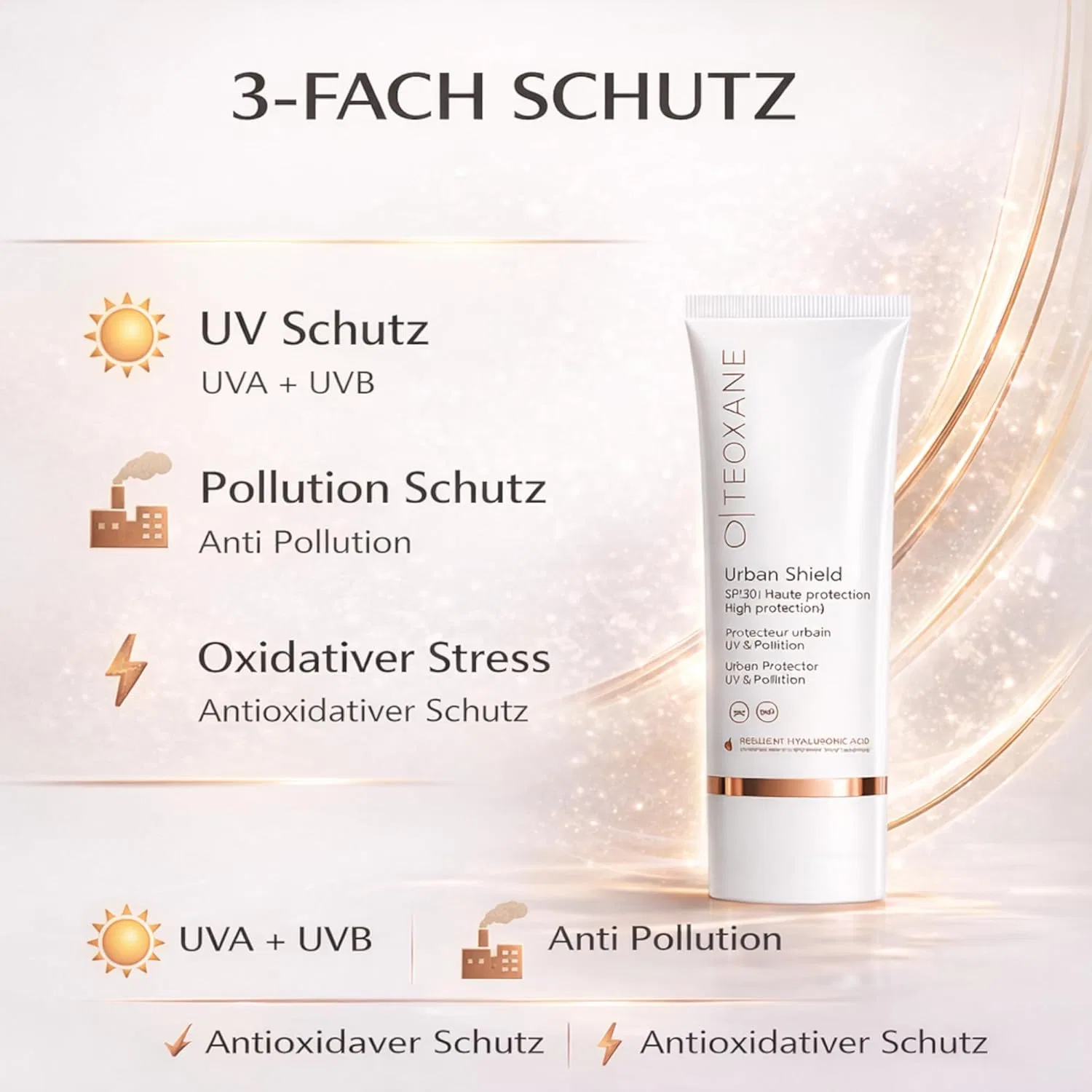 Тонирующий солнцезащитный крем для лица Urban Shield SPF 30 от TEOXANE Teoxane — фото 3