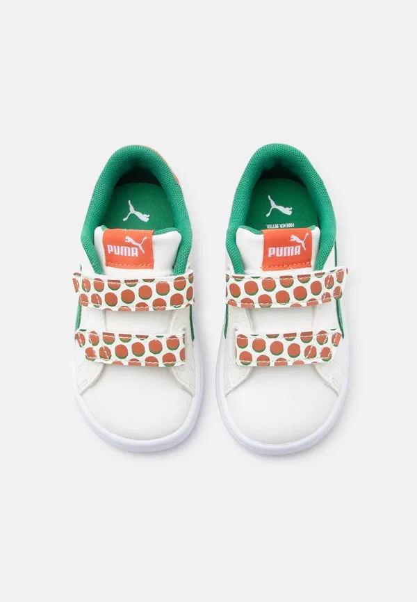 Кроссовки smash fun Puma, Warm White/Archive Green/Amarena — фото 4