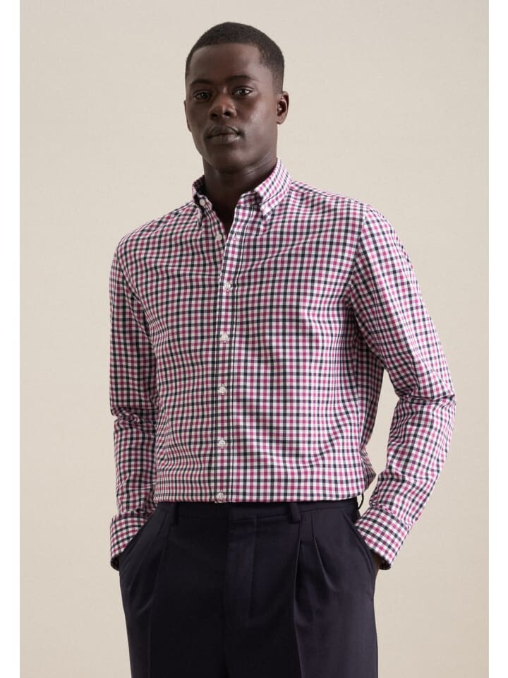 

Рубашка Seidensticker Flanellhemd Slim, цвет Rosa/Pink