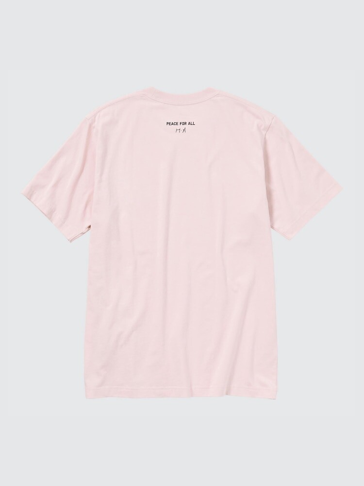 Футболка Uniqlo PEACE FOR ALL Харука Аясэ розовая — фото 3