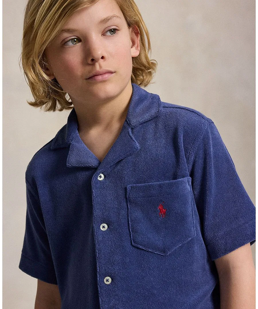 Детская футболка с коротким рукавом Terry Camp (8-20 лет) Polo Ralph Lauren, темно-синий — фото 3