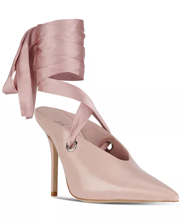 Гратео Скульптурные Высокие Каблуки Шнурованные Мюли Jeffrey Campbell, розовый