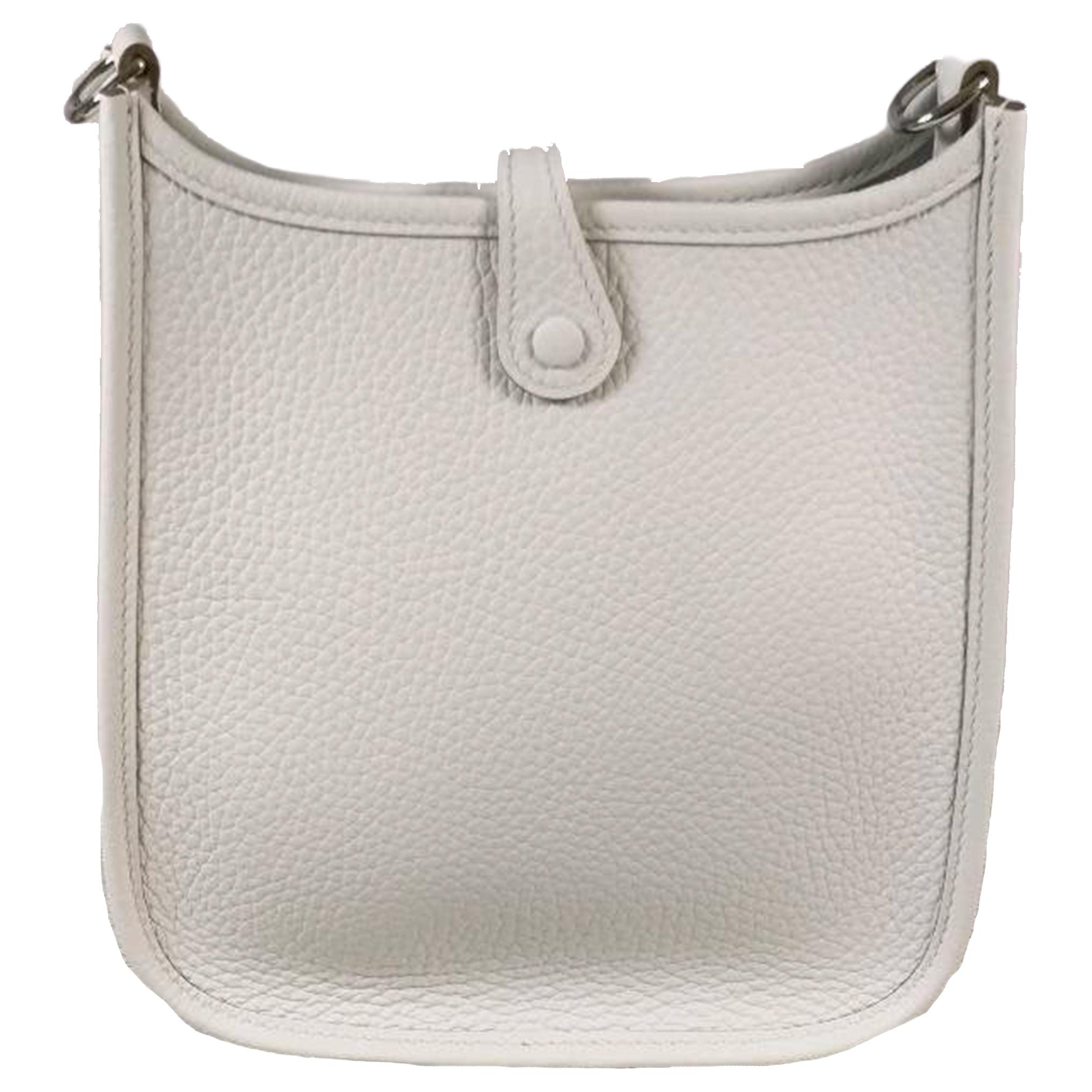 HERMES Кожаная сумка через плечо Evelyne Clemence Bullock мини женская 01 Blanc Pure White — фото 3