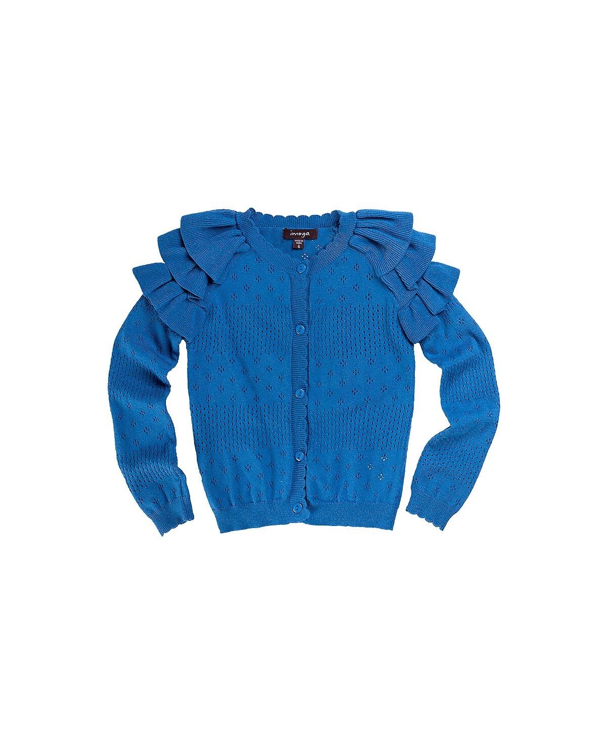 

Кардиган Child Carter из тонкой лазурной пряжи с люверсами IMOGA Collection