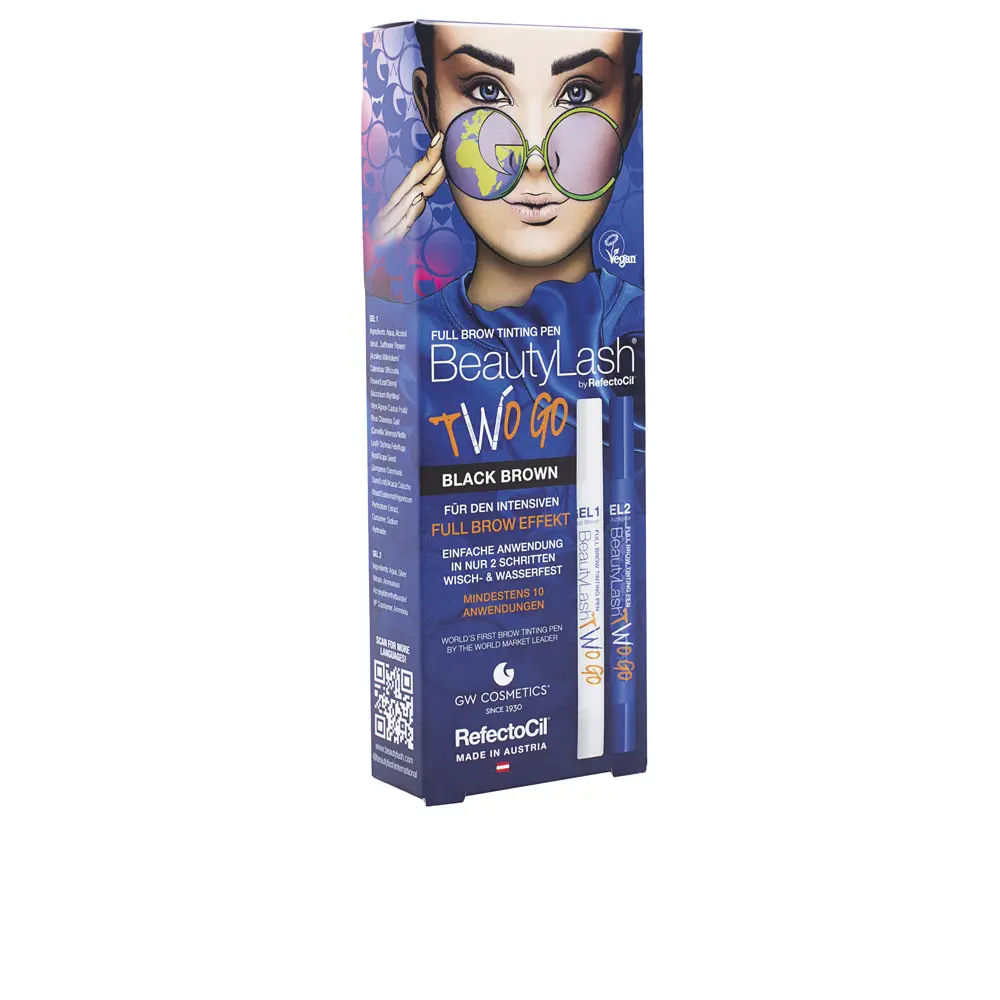

Краска для бровей Beauty lash two go tinte para cejas Refectocil, цвет Black brown, 2 шт.