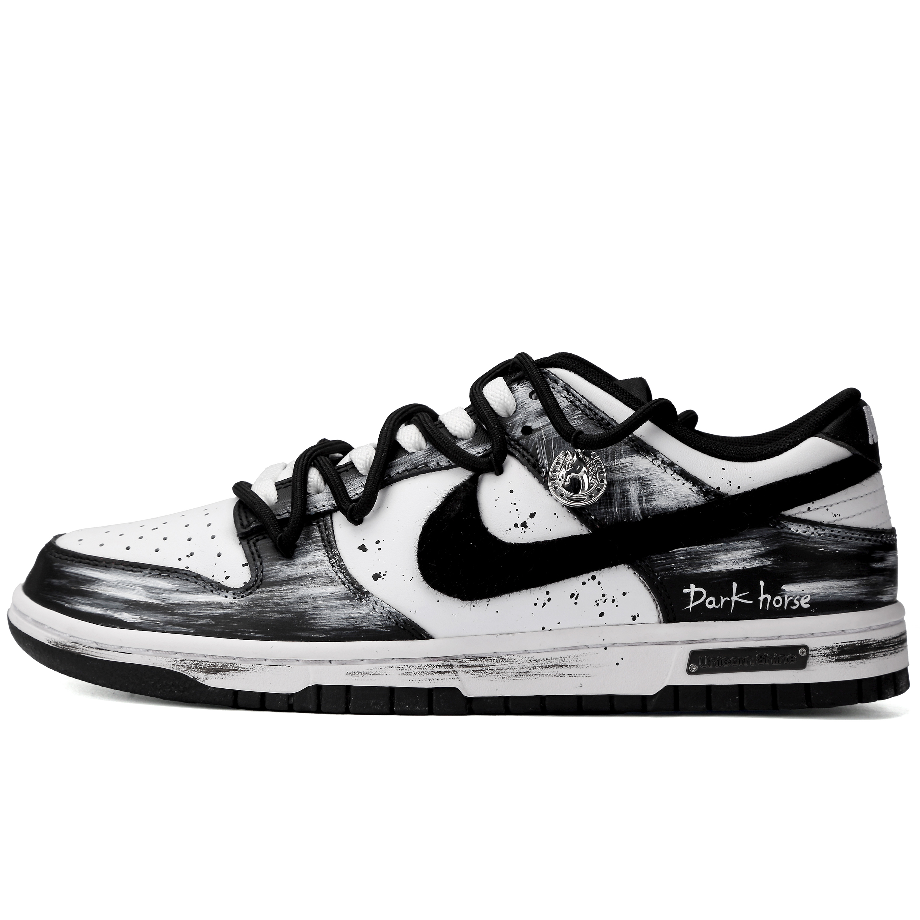 

Nike Кроссовки для скейтбординга Dunk Defeat Frontier Horse Abrasion Resistant Low top Unisex черно-белые