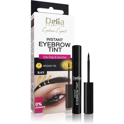 

Delia Cosmetics Eyebrow Expert Мгновенная тинт для бровей Черный с аргановым маслом 6 мл - 20 применений