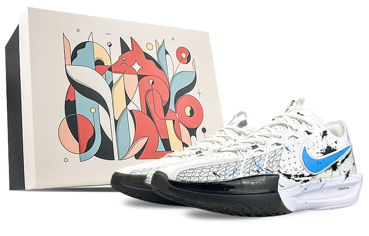 

Nike Air Zoom G.T. Cut 3 износостойкие низкие баскетбольные кроссовки мужские черно-белые, цвет White