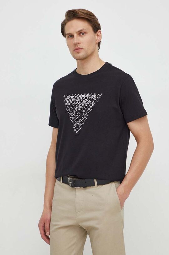 

Хлопковая футболка Guess, черный