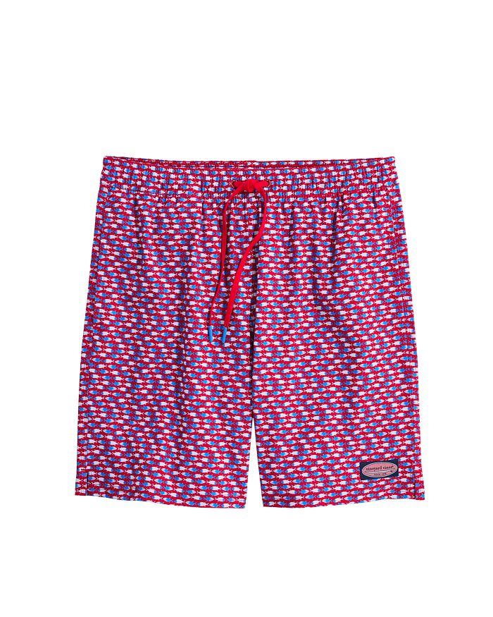 

Шорты для плавания Chappy Lobster Print Regular Fit 7" с принтом омара Vineyard Vines, красный