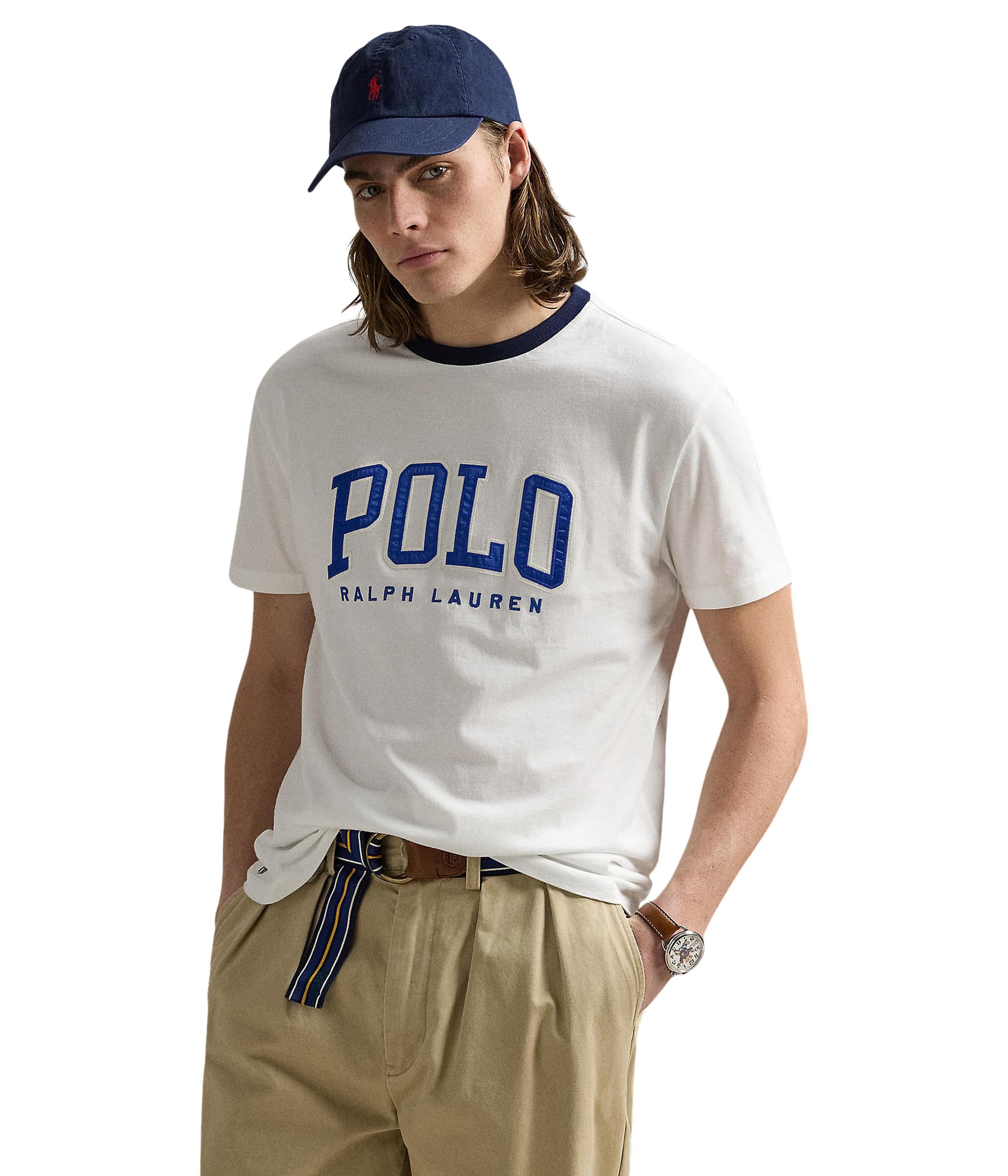

Футболка Polo Ralph Lauren Classic Fit Letterman Logo T-shirt, белый